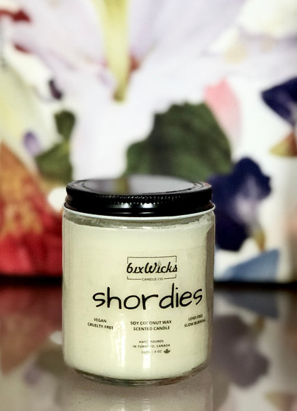 Shordies scented soy candles Toronto Canada